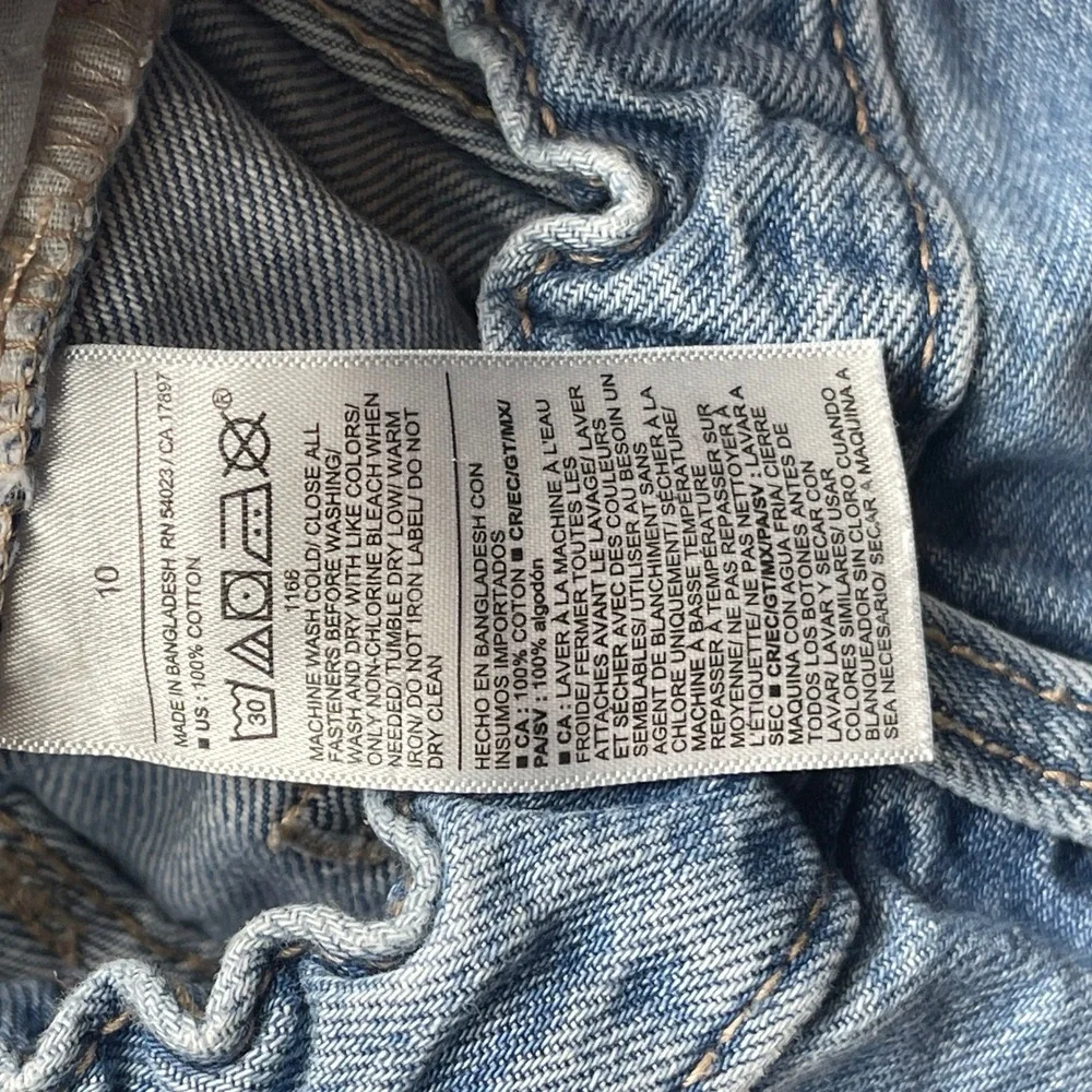 Old Navy Jeans Kids 10 Baggy High Rise Light Wash Cargo Built-In Tough EUC
